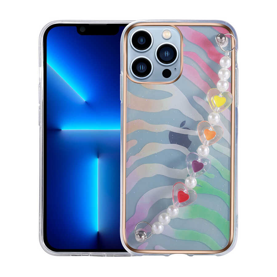 iPhone Uyumlu 12 Pro Max Kılıf Zore Pilla Kapak-Pembe-yeşil