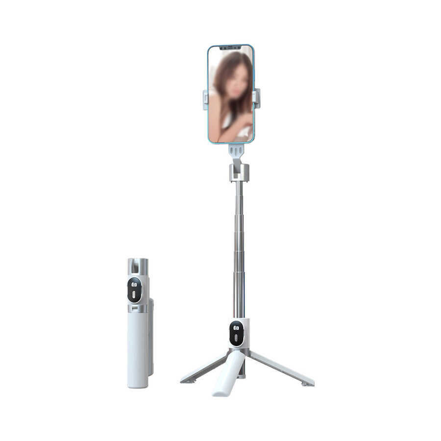 Zore P60 Plus Çok Fonksiyonlu Selfie Çubuğu-Beyaz