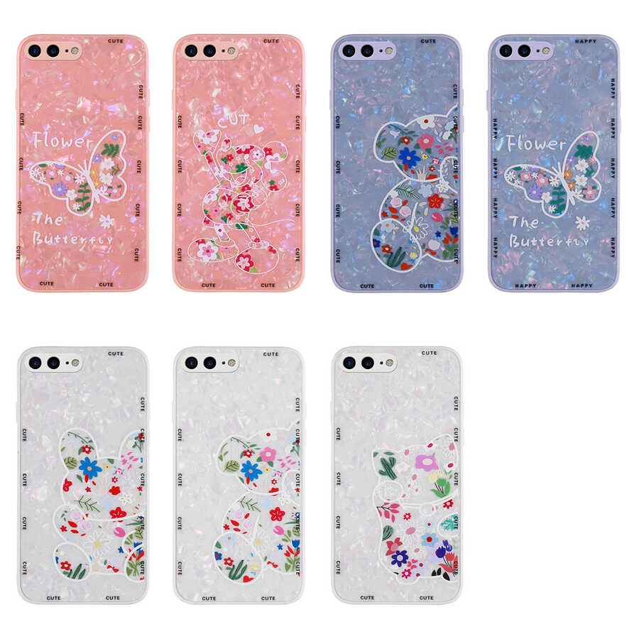 iPhone Uyumlu 7 Plus Kılıf Desenli Sert Silikon Zore Mumila Kapak
