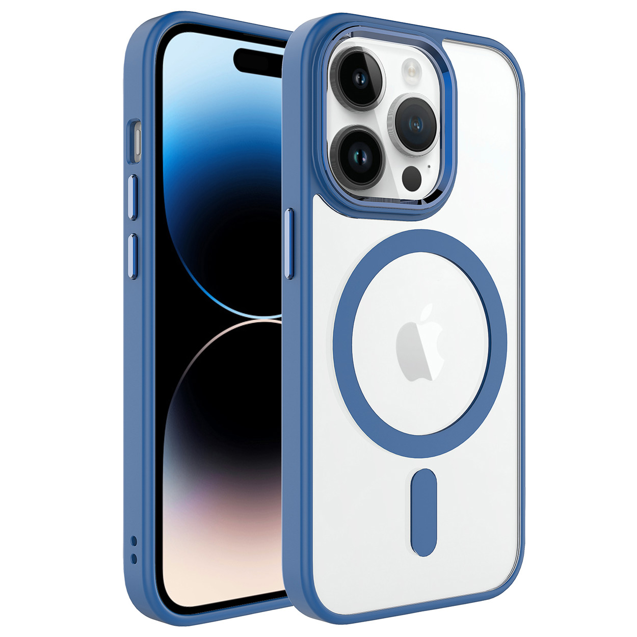iPhone Uyumlu 12 Pro Kılıf Wireless Şarj Özellikli Zore Krom M-safe Silikon Kapak-Lavendery gray