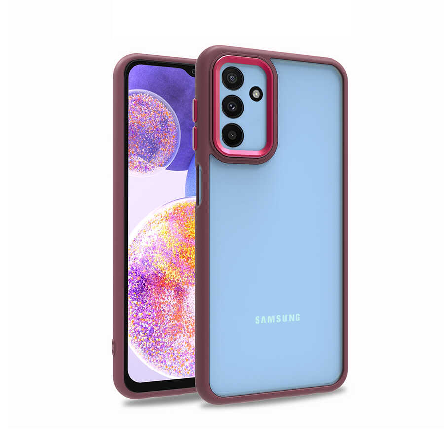 Galaxy Uyumlu M23 Kılıf Zore Flora Kapak-Kırmızı