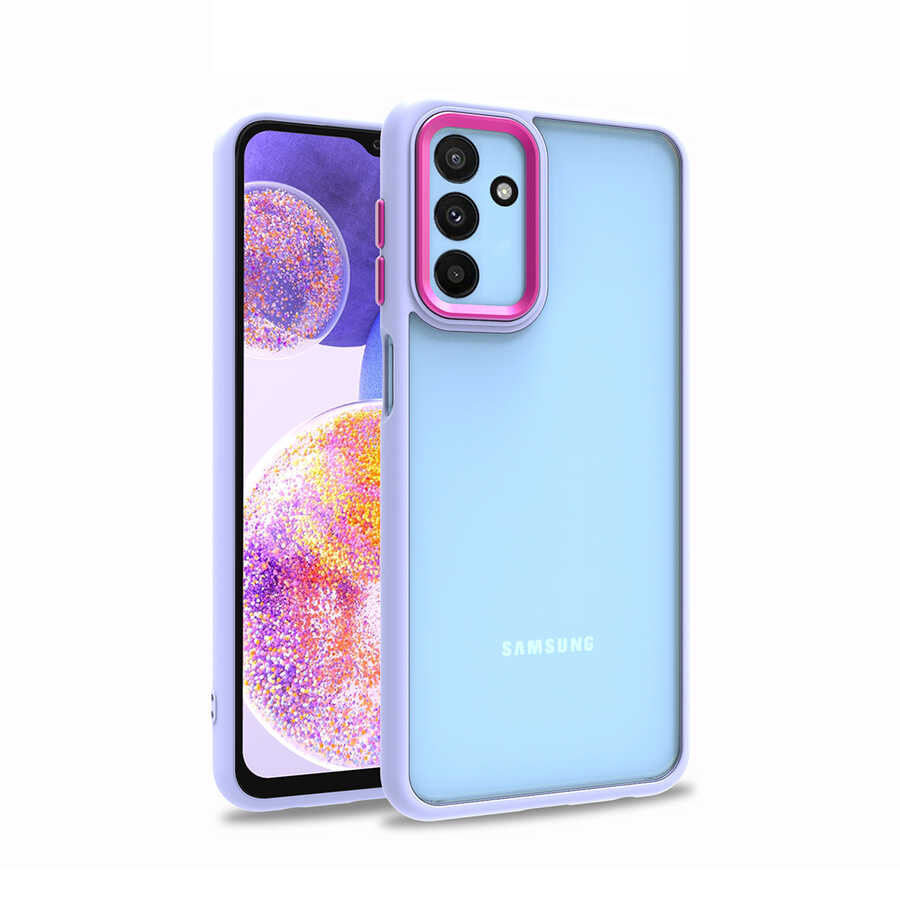 Galaxy Uyumlu M23 Kılıf Zore Flora Kapak-Lila