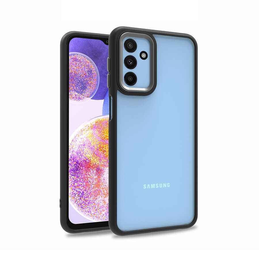 Galaxy Uyumlu M23 Kılıf Zore Flora Kapak-Siyah