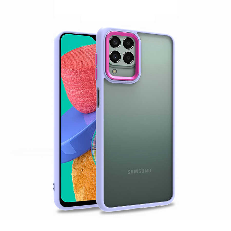 Galaxy Uyumlu M33 Kılıf Zore Flora Kapak-Lila