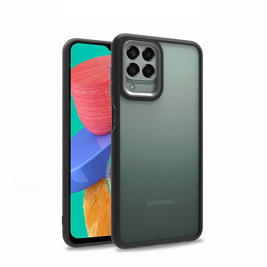 Galaxy Uyumlu M33 Kılıf Zore Flora Kapak-Siyah