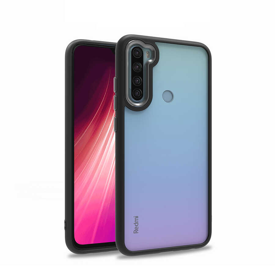 Xiaomi Uyumlu  Redmi Note 8 Kılıf Zore Flora Kapak-Siyah