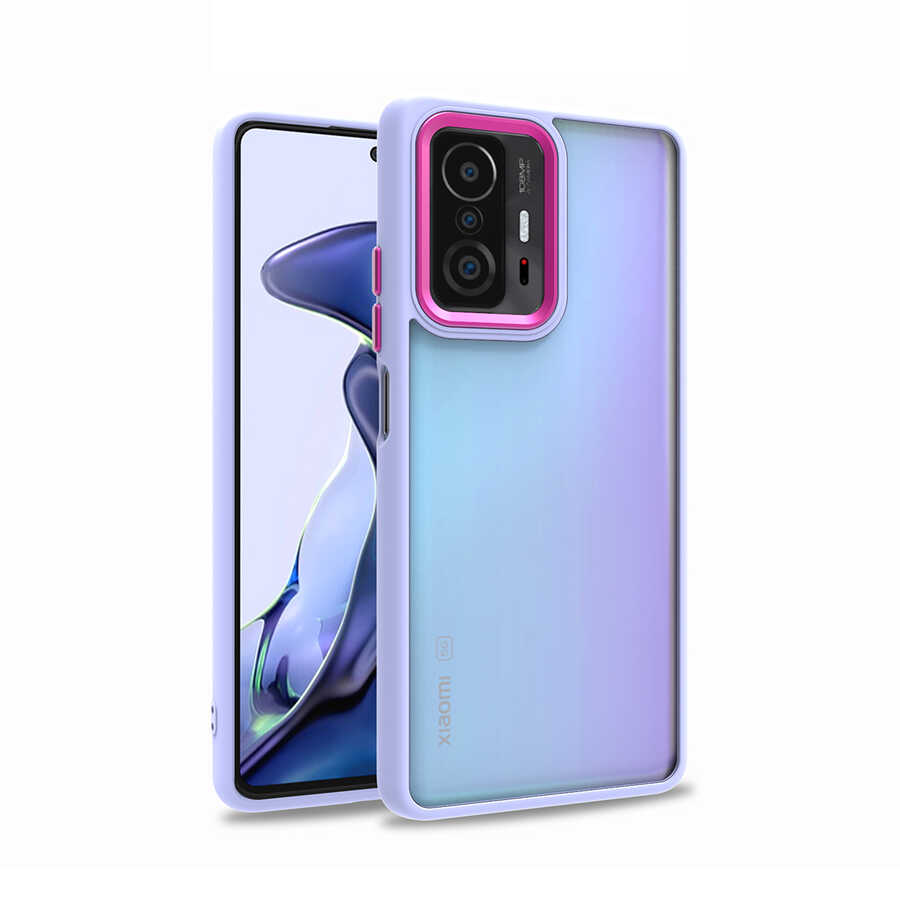 Xiaomi Uyumlu  Mi 11T Pro 5G Kılıf Zore Flora Kapak-Lila