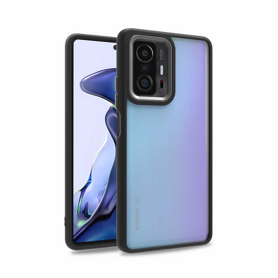 Xiaomi Uyumlu  Mi 11T Pro 5G Kılıf Zore Flora Kapak-Siyah