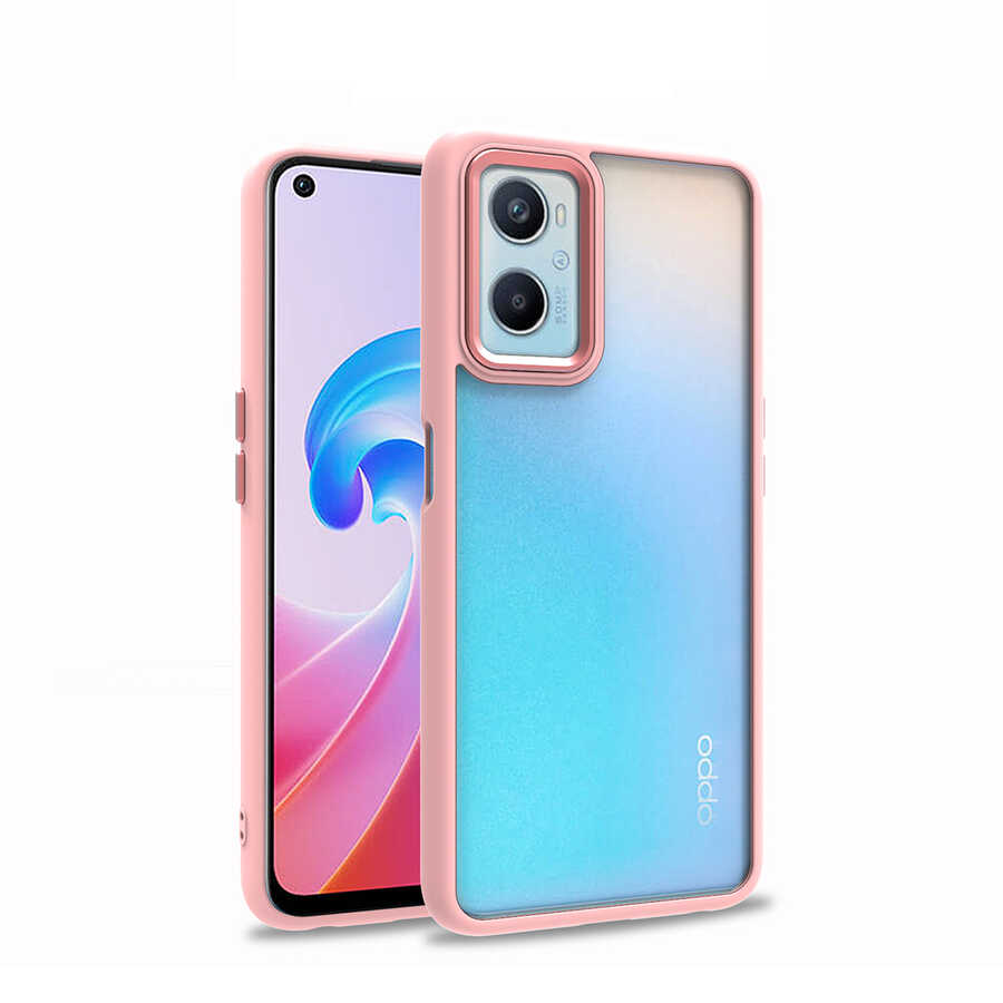 Oppo A76 Kılıf Zore Flora Kapak-Rose gold
