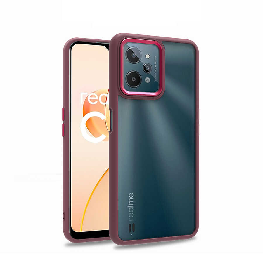 Realme C31 Kılıf Zore Flora Kapak-Kırmızı