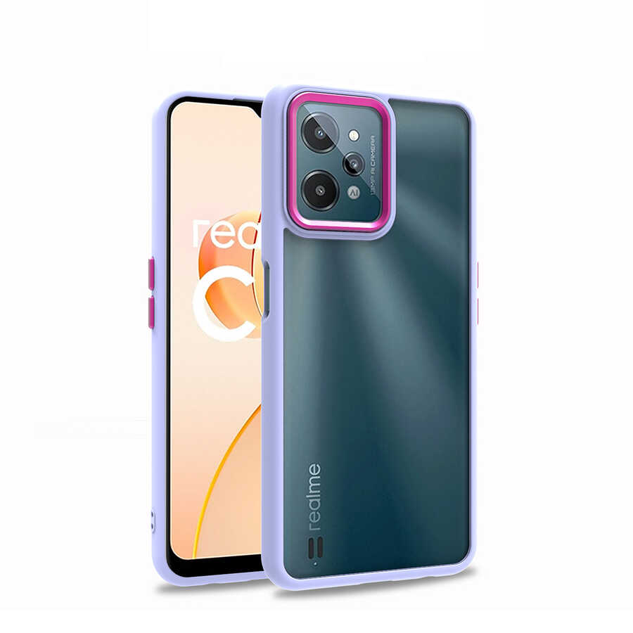 Realme C31 Kılıf Zore Flora Kapak-Lila