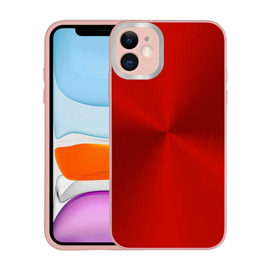 iPhone Uyumlu 11 Kılıf Kamera Korumalı Sert Zore Desa Kapak-Pembe