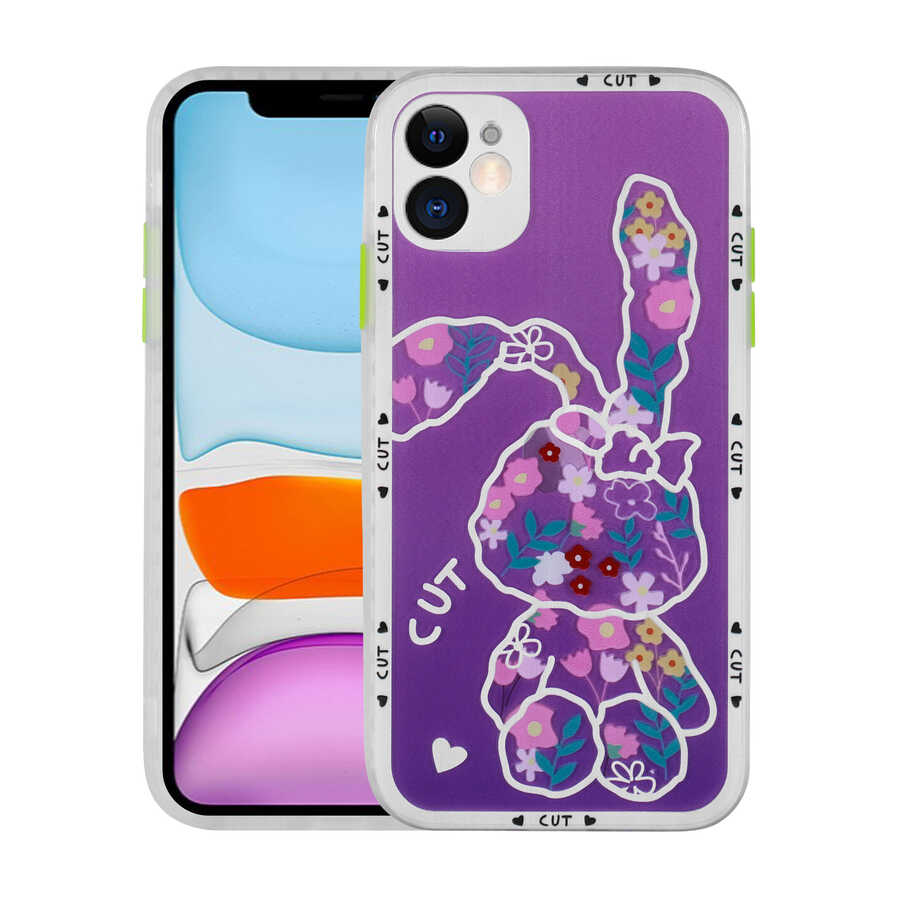 iPhone Uyumlu 11 Kılıf Kamera Korumalı Desenli Sert Zore Hess Kapak-No1