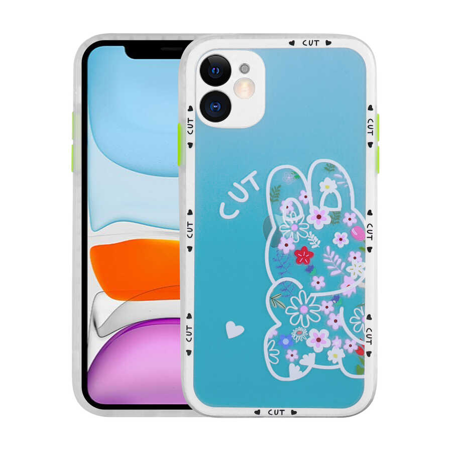 iPhone Uyumlu 11 Kılıf Kamera Korumalı Desenli Sert Zore Hess Kapak-No2