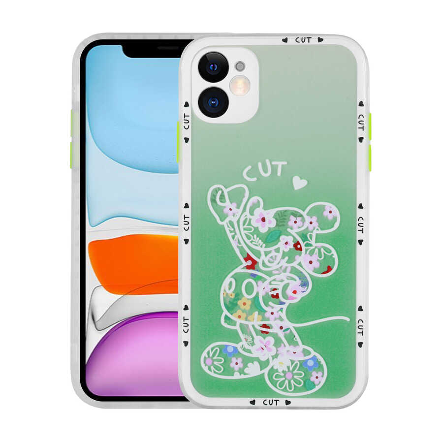 iPhone Uyumlu 11 Kılıf Kamera Korumalı Desenli Sert Zore Hess Kapak-No7