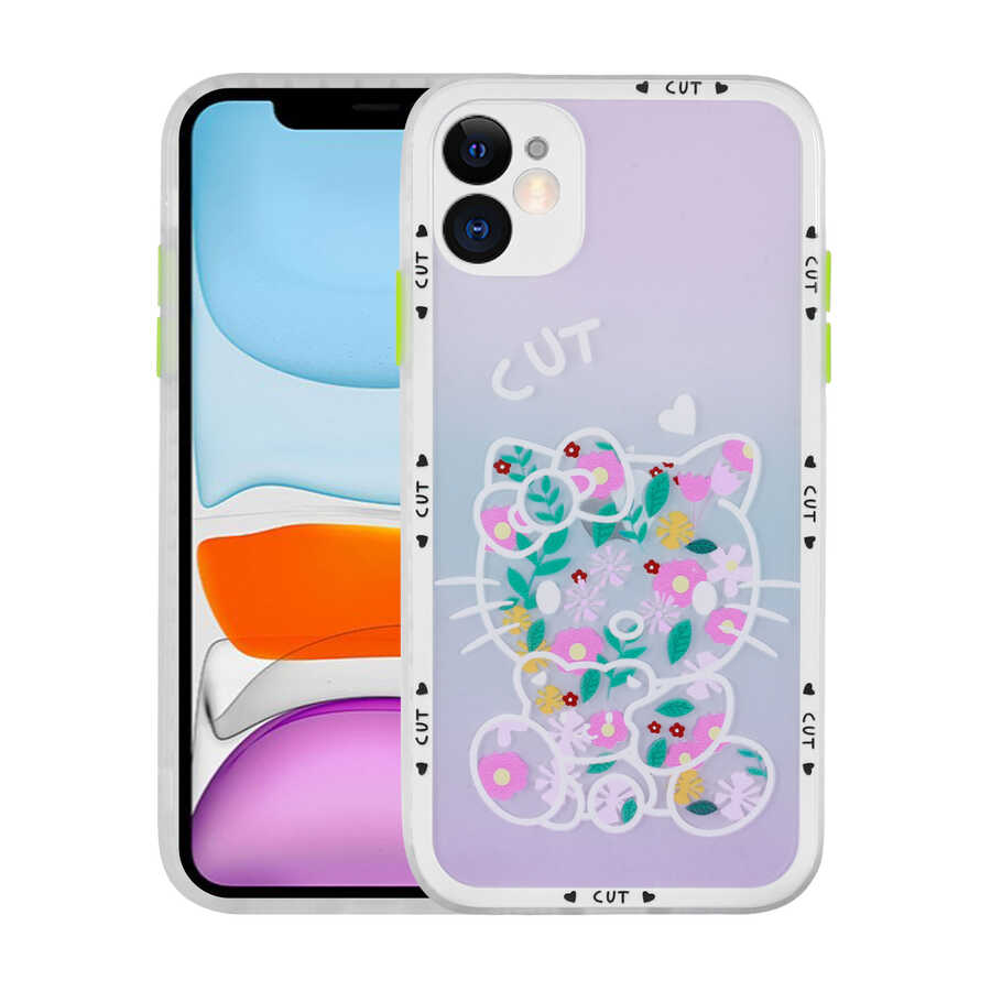 iPhone Uyumlu 11 Kılıf Kamera Korumalı Desenli Sert Zore Hess Kapak-No9