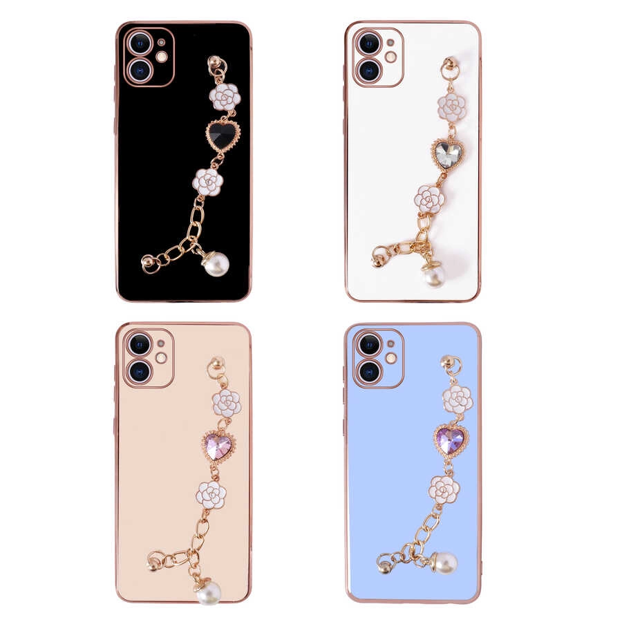 iPhone Uyumlu 12 Kılıf El Tutamaçlı Kamera Korumalı Zore Taka Silikon Kapak-Beyaz