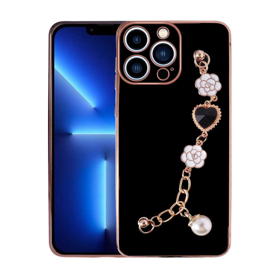 iPhone Uyumlu 12 Pro Max Kılıf El Tutamaçlı Kamera Korumalı Zore Taka Silikon Kapak-Siyah
