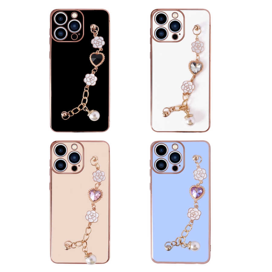 iPhone Uyumlu 13 Pro Max Kılıf El Tutamaçlı Kamera Korumalı Zore Taka Silikon Kapak-Beyaz