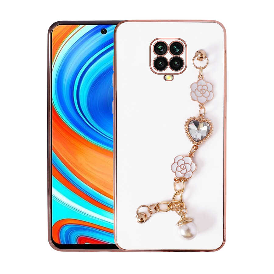 Xiaomi Uyumlu  Redmi Note 9S Kılıf El Tutamaçlı Kamera Korumalı Zore Taka Silikon Kapak-Beyaz