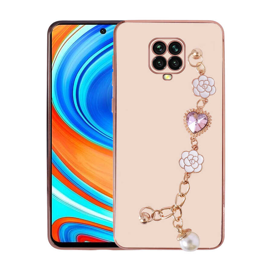 Xiaomi Uyumlu  Redmi Note 9 Pro Kılıf El Tutamaçlı Kamera Korumalı Zore Taka Silikon Kapak-Pembe