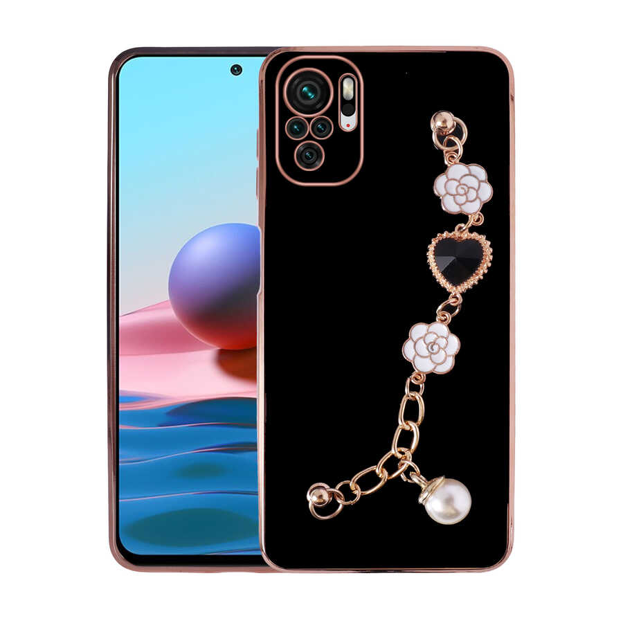 Xiaomi Uyumlu  Redmi Note 10S Kılıf El Tutamaçlı Kamera Korumalı Zore Taka Silikon Kapak-Siyah