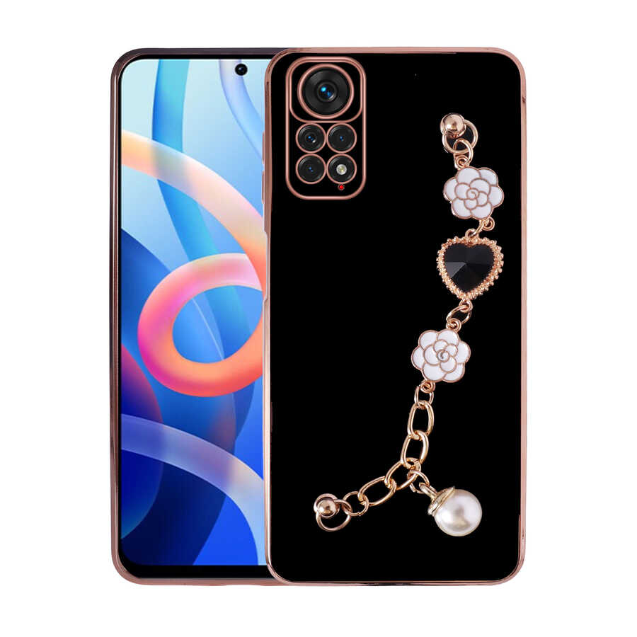 Xiaomi Uyumlu  Redmi Note 11 Global Kılıf El Tutamaçlı Kamera Korumalı Zore Taka Silikon Kapak-Siyah