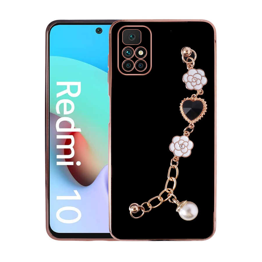 Xiaomi Uyumlu  Redmi 10 Kılıf El Tutamaçlı Kamera Korumalı Zore Taka Silikon Kapak-Siyah