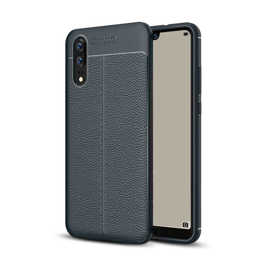 Huawei Uyumlu P20 Kılıf Zore Niss Silikon Kapak-Lacivert