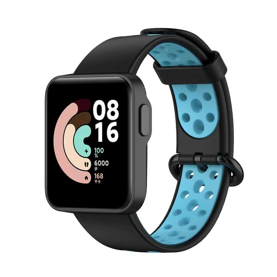 Xiaomi Uyumlu  Redmi Watch 2 Lite KRD-02 Silikon Kordon-Siyah-mavi