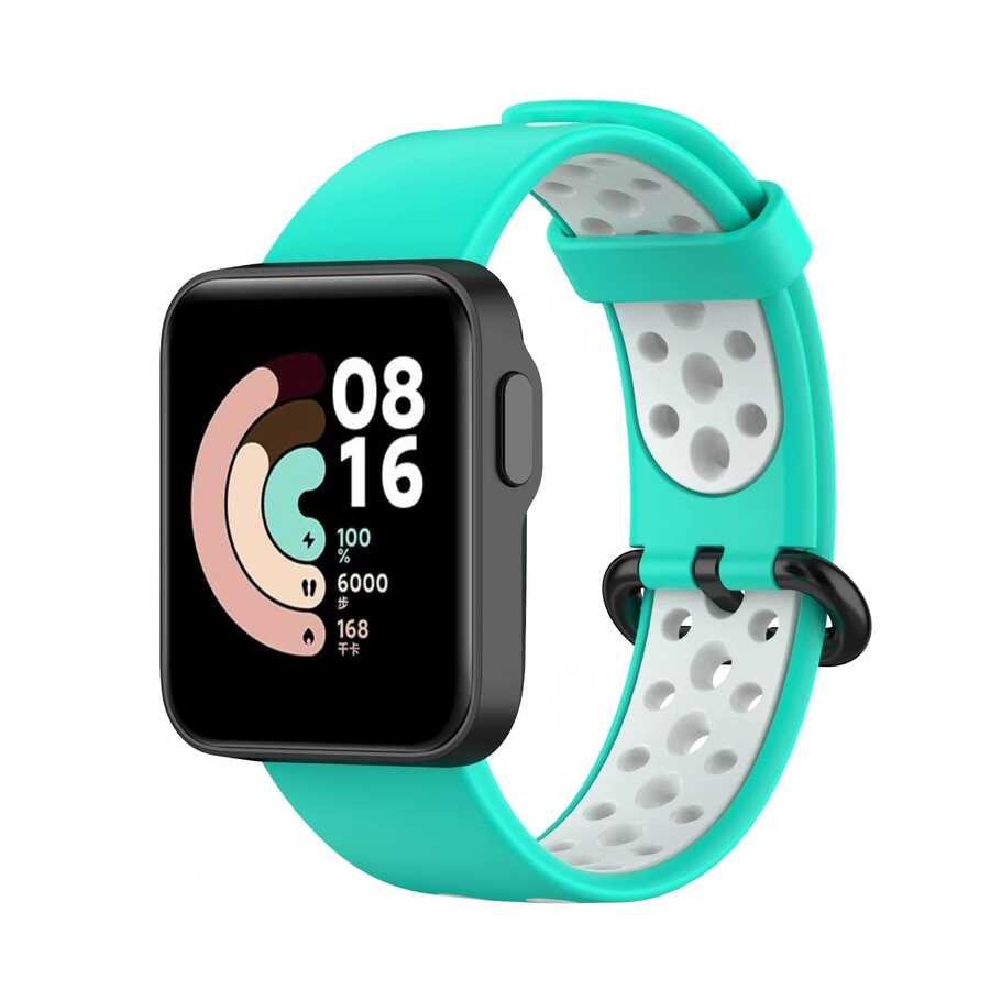 Xiaomi Uyumlu  Redmi Watch 2 Lite KRD-02 Silikon Kordon-Yeşil-beyaz