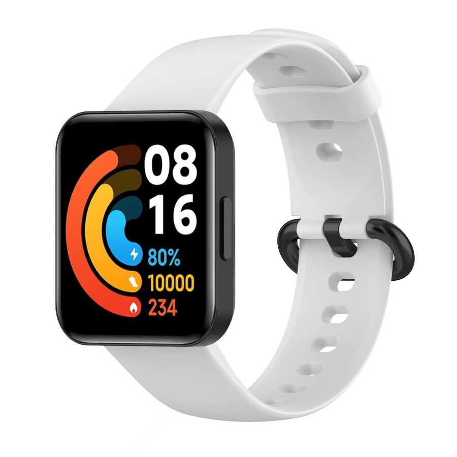 Xiaomi Uyumlu  Redmi Watch 2 Lite Zore Klasik Kordon-Beyaz