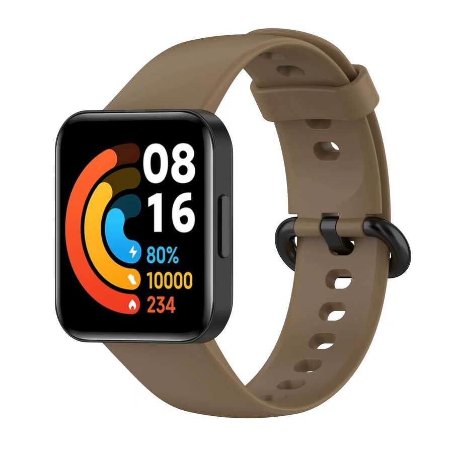Xiaomi Uyumlu  Redmi Watch 2 Lite Zore Klasik Kordon-Kahverengi