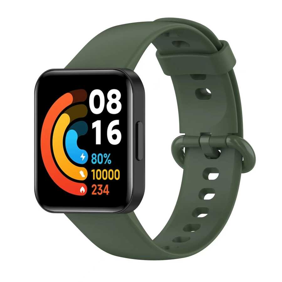 Xiaomi Uyumlu  Redmi Watch 2 Lite Zore Klasik Kordon-Petrol yeşil