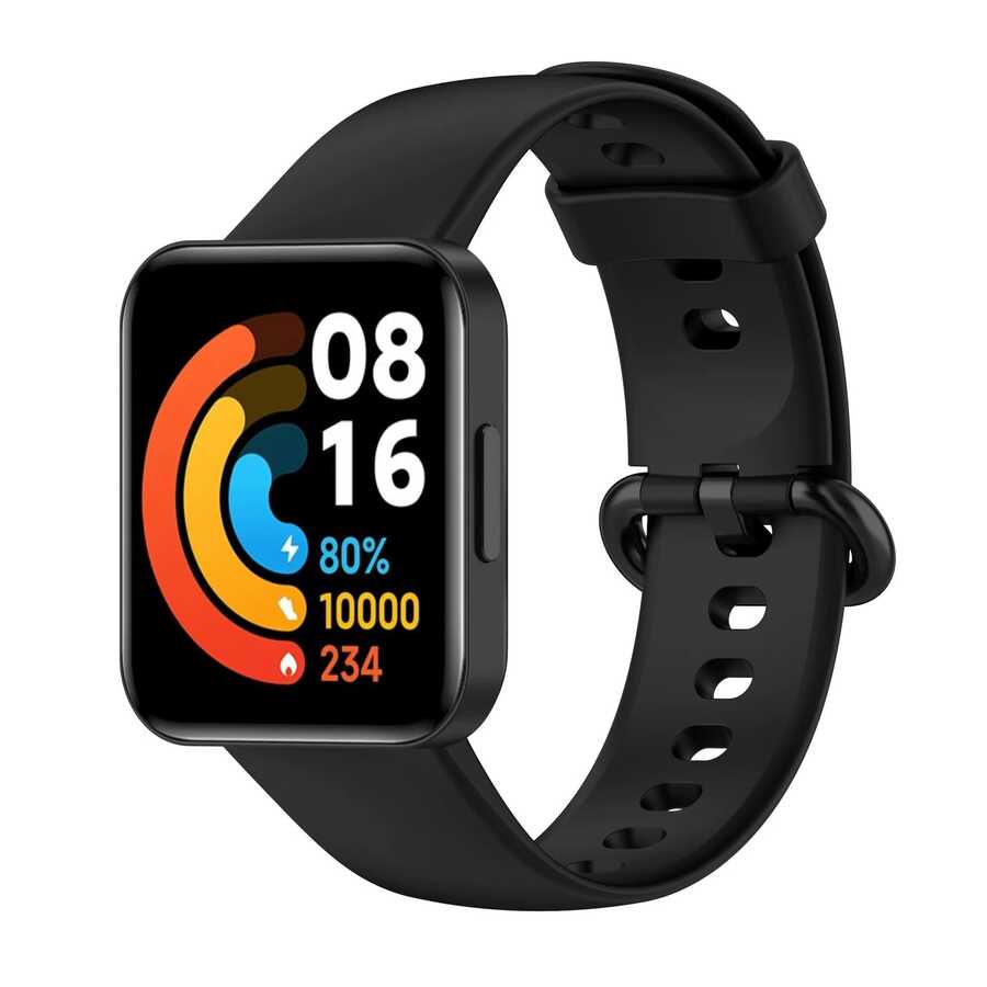 Xiaomi Uyumlu  Redmi Watch 2 Lite Zore Klasik Kordon-Siyah