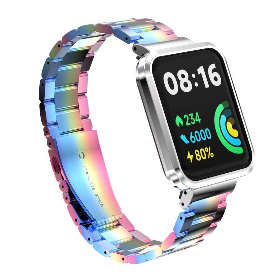 Xiaomi Uyumlu  Redmi Watch 2 Lite Zore KRD-60 Metal Kordon-Colorful