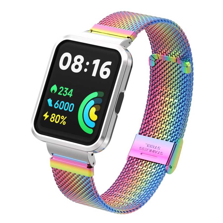 Xiaomi Uyumlu  Redmi Watch 2 Lite Zore KRD-66 Metal Kordon-Colorful