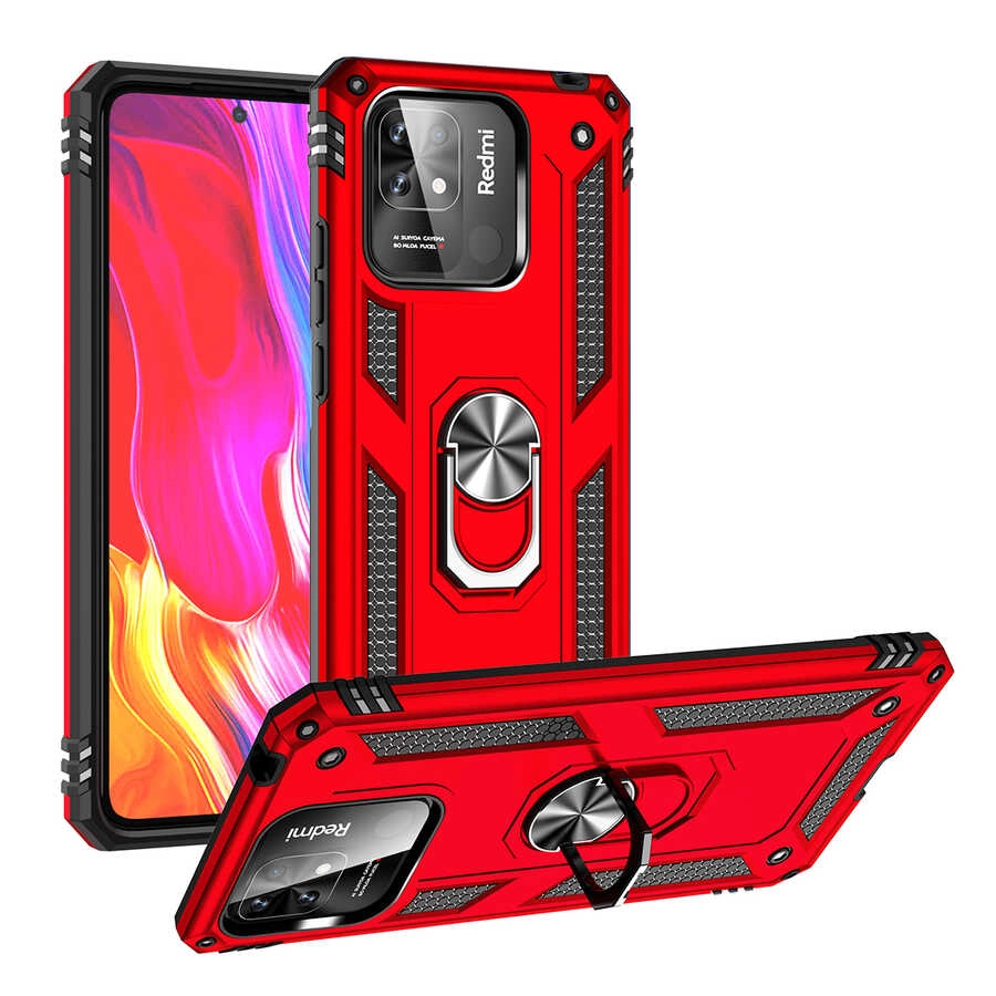 Xiaomi Uyumlu  Poco C40 Kılıf Zore Vega Kapak-Kırmızı