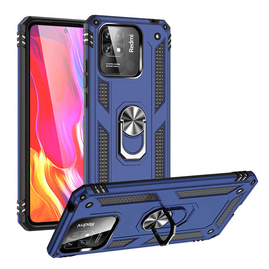 Xiaomi Uyumlu  Poco C40 Kılıf Zore Vega Kapak-Mavi