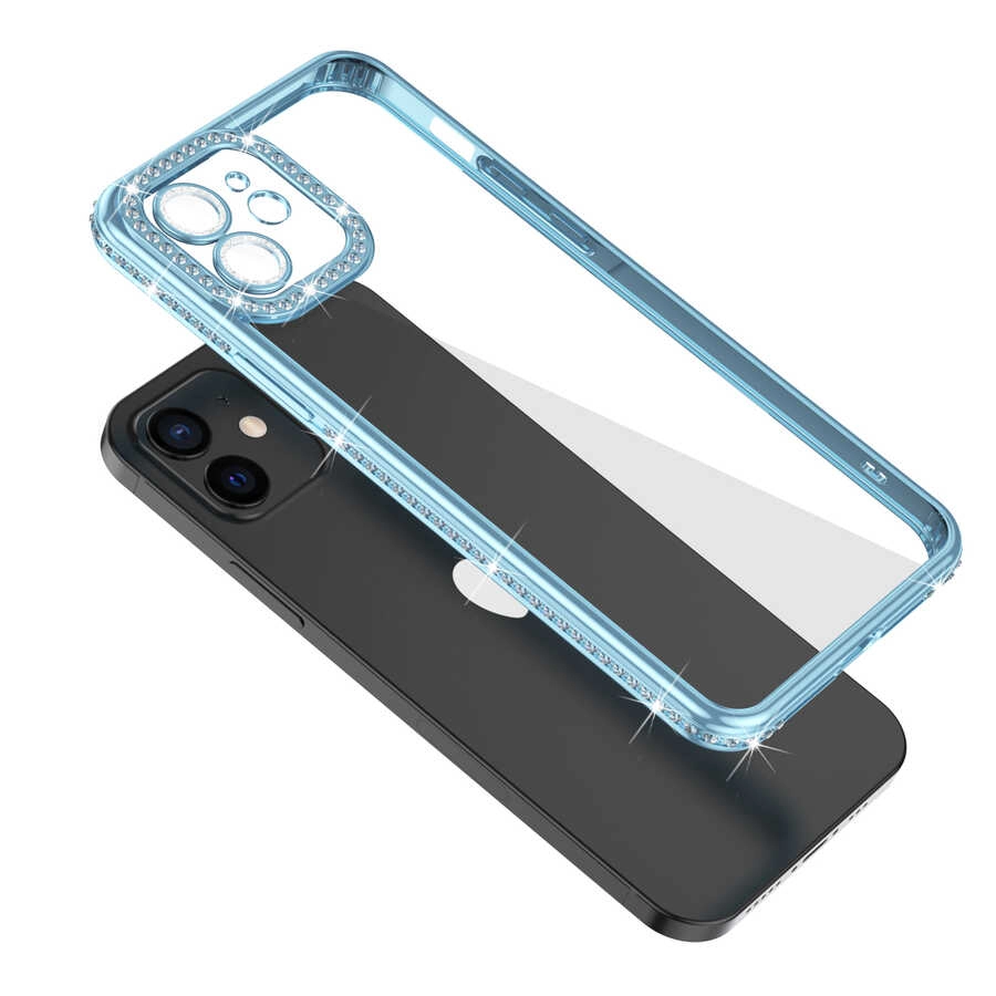 iPhone Uyumlu 11 Kılıf Kamera Korumalı Taşlı Zore Mina Kapak