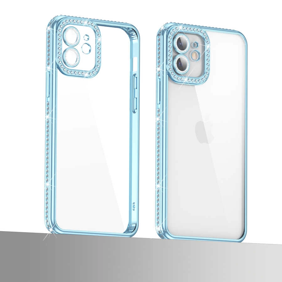 iPhone Uyumlu 11 Kılıf Kamera Korumalı Taşlı Zore Mina Kapak