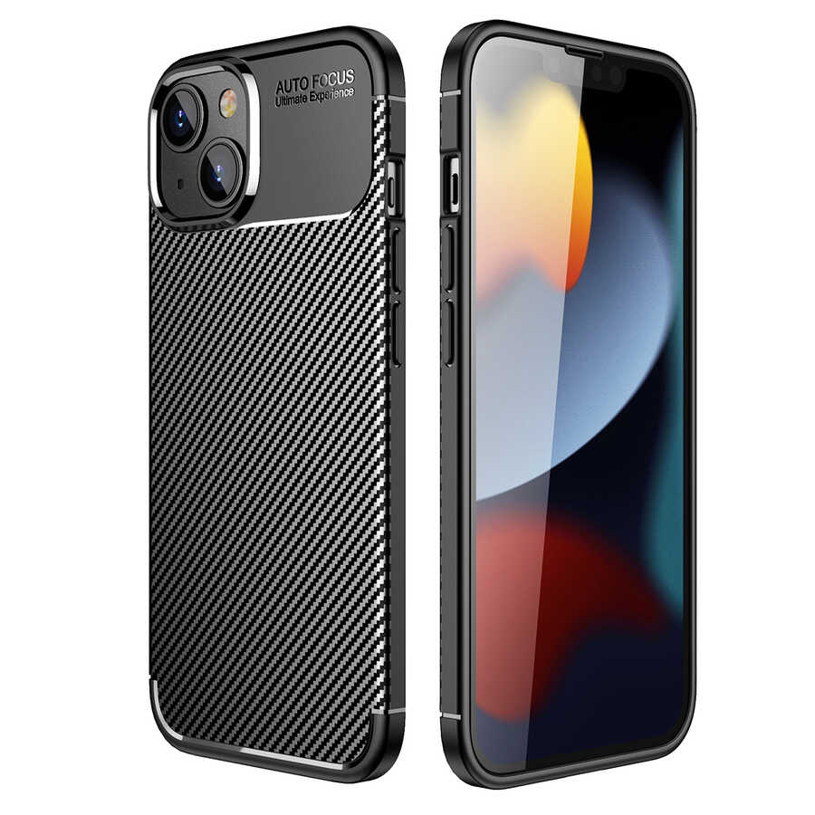 iPhone Uyumlu 14 Plus Kılıf Zore Negro Silikon Kapak-Siyah