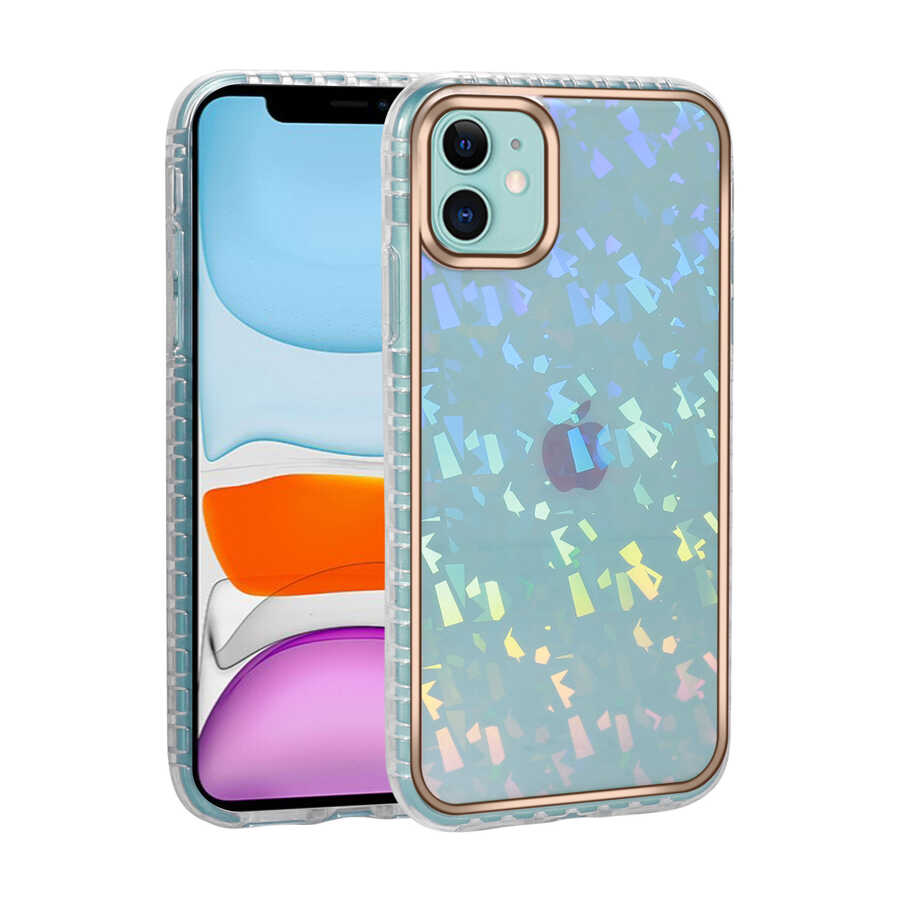 iPhone Uyumlu 11 Kılıf Desenli Parlayan Transparan Zore Avva Kapak-No1