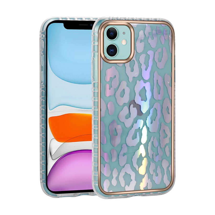 iPhone Uyumlu 11 Kılıf Desenli Parlayan Transparan Zore Avva Kapak-No11