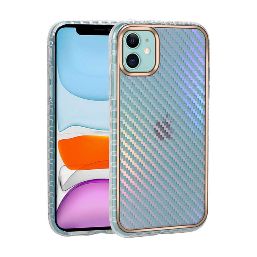 iPhone Uyumlu 11 Kılıf Desenli Parlayan Transparan Zore Avva Kapak-No8