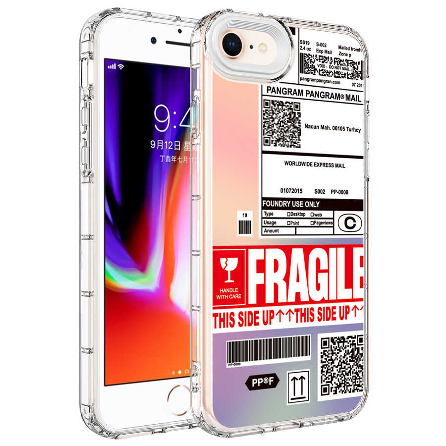 iPhone Uyumlu 7 Kılıf Kamera Korumalı Renkli Desenli Sert Silikon Zore Korn Kapak-No5
