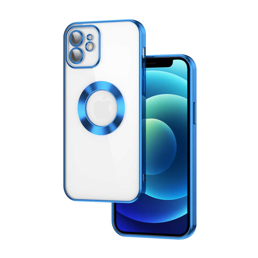 iPhone Uyumlu 11 Kılıf Kamera Korumalı Logo Gösteren Zore Omega Kapak-Mavi