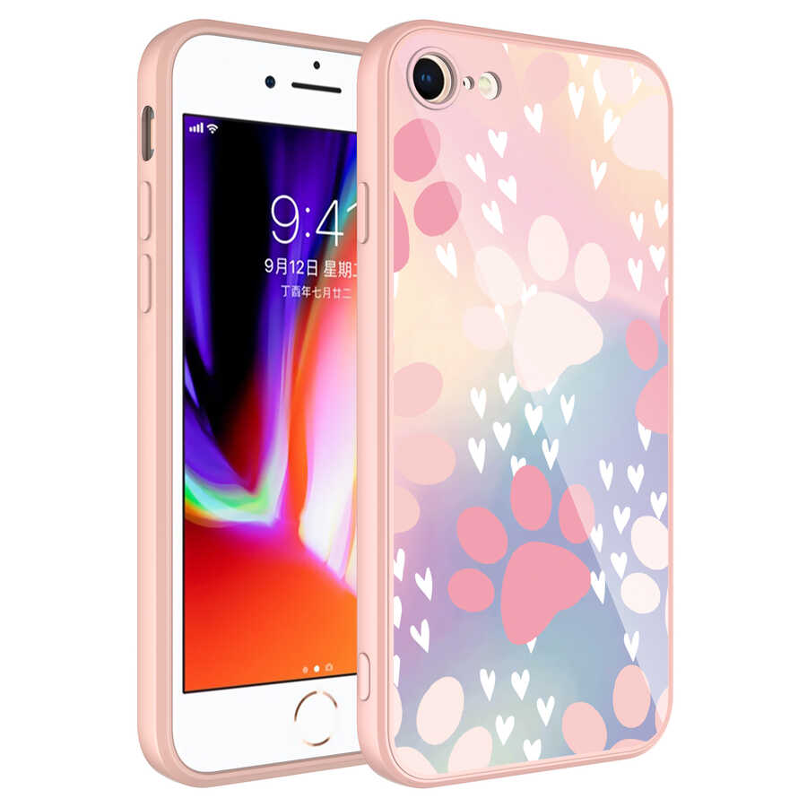 iPhone Uyumlu 7 Kılıf Kamera Korumalı Desenli Sert Silikon Zore Epoksi Kapak-No4