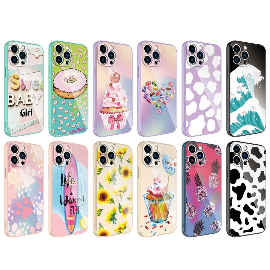 iPhone Uyumlu 12 Pro Kılıf Kamera Korumalı Desenli Sert Silikon Zore Epoksi Kapak