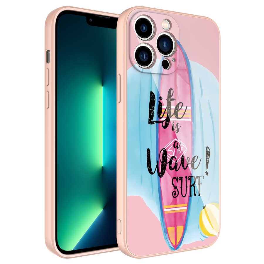 iPhone Uyumlu 12 Pro Kılıf Kamera Korumalı Desenli Sert Silikon Zore Epoksi Kapak-No10